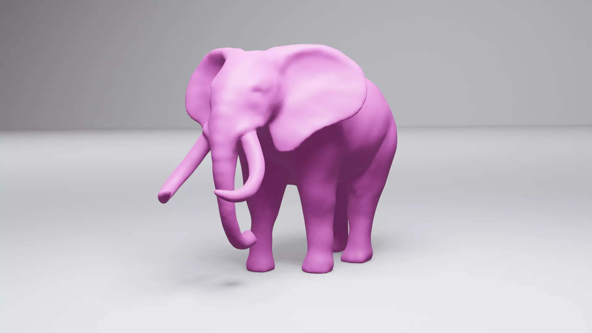 Elephant with tusks 3D print model_0