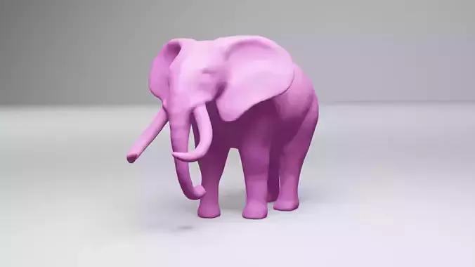 Elephant with tusks 3D print model
