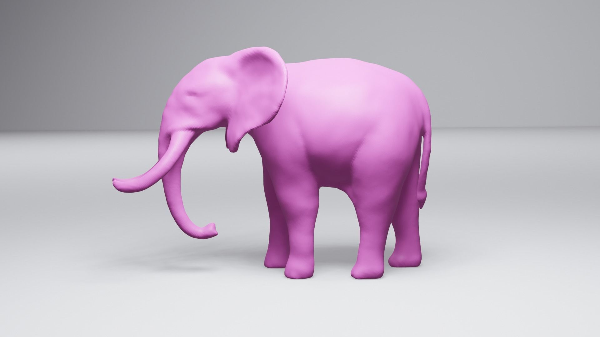 Elephant with tusks 3D print model_3