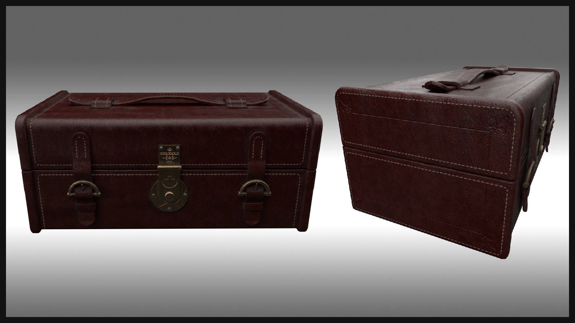 Plague Doctor Leather Case Low-poly 3D model_1