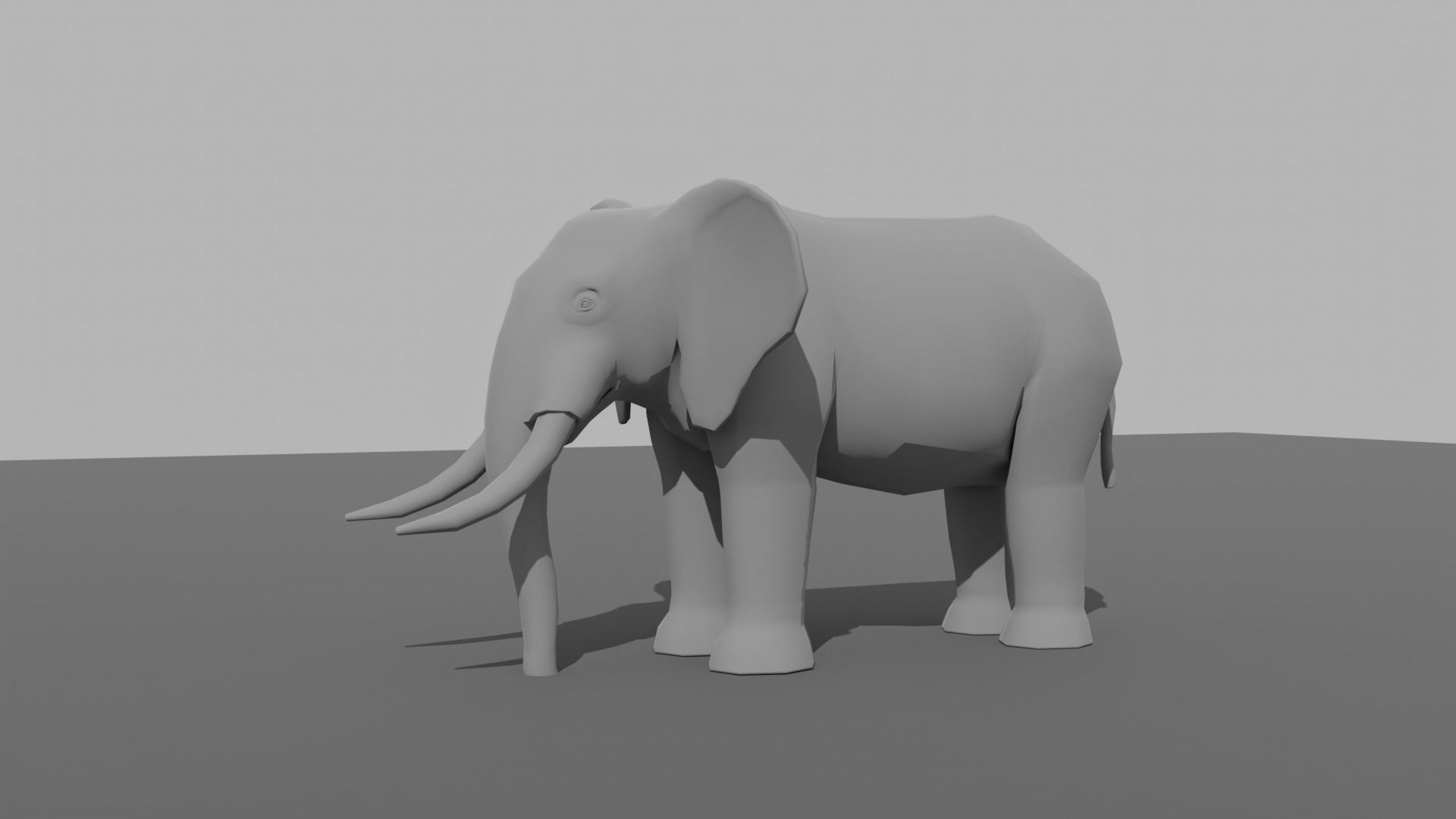 Elephant Low-poly 3D model_6