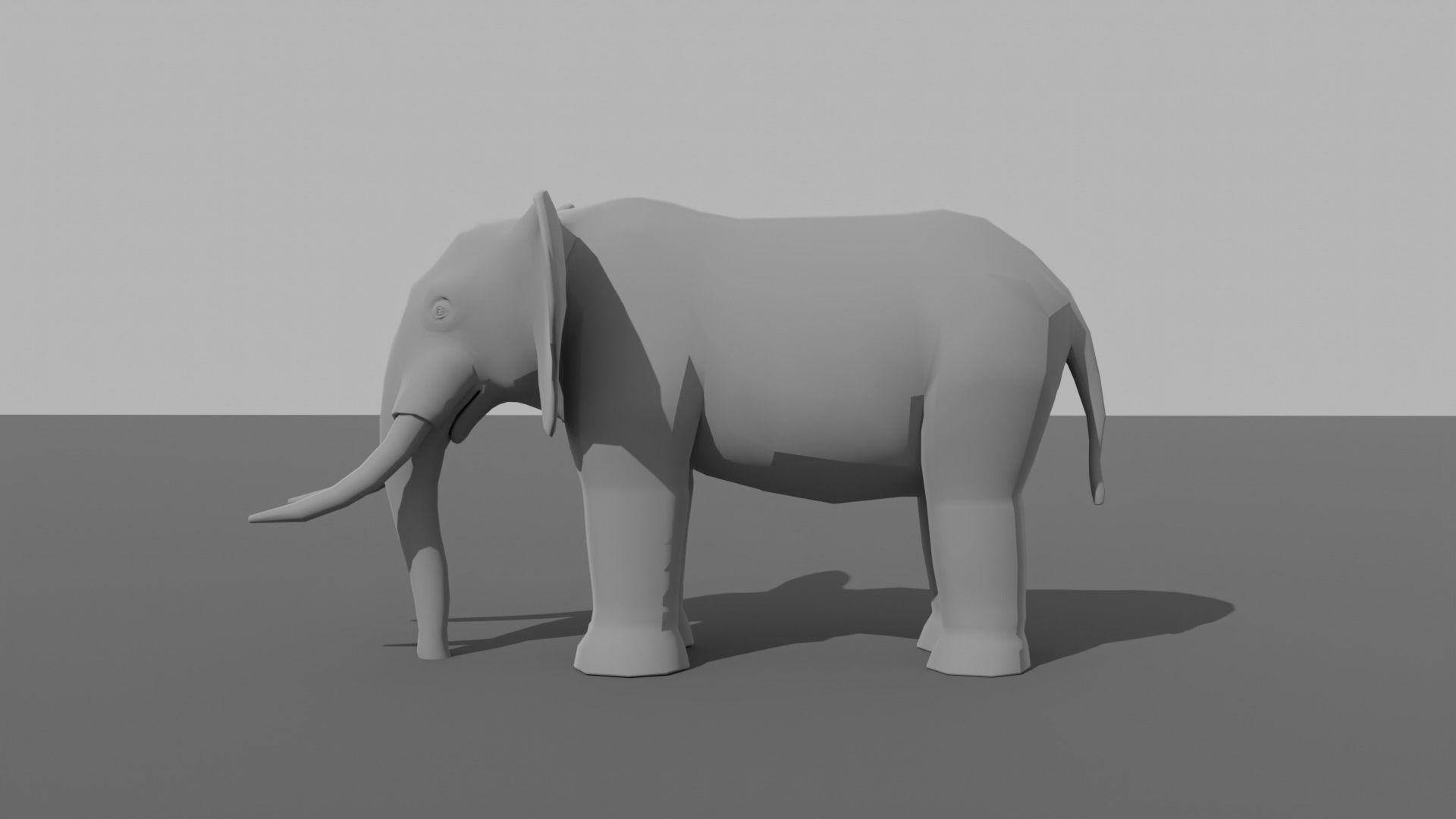 Elephant Low-poly 3D model_8