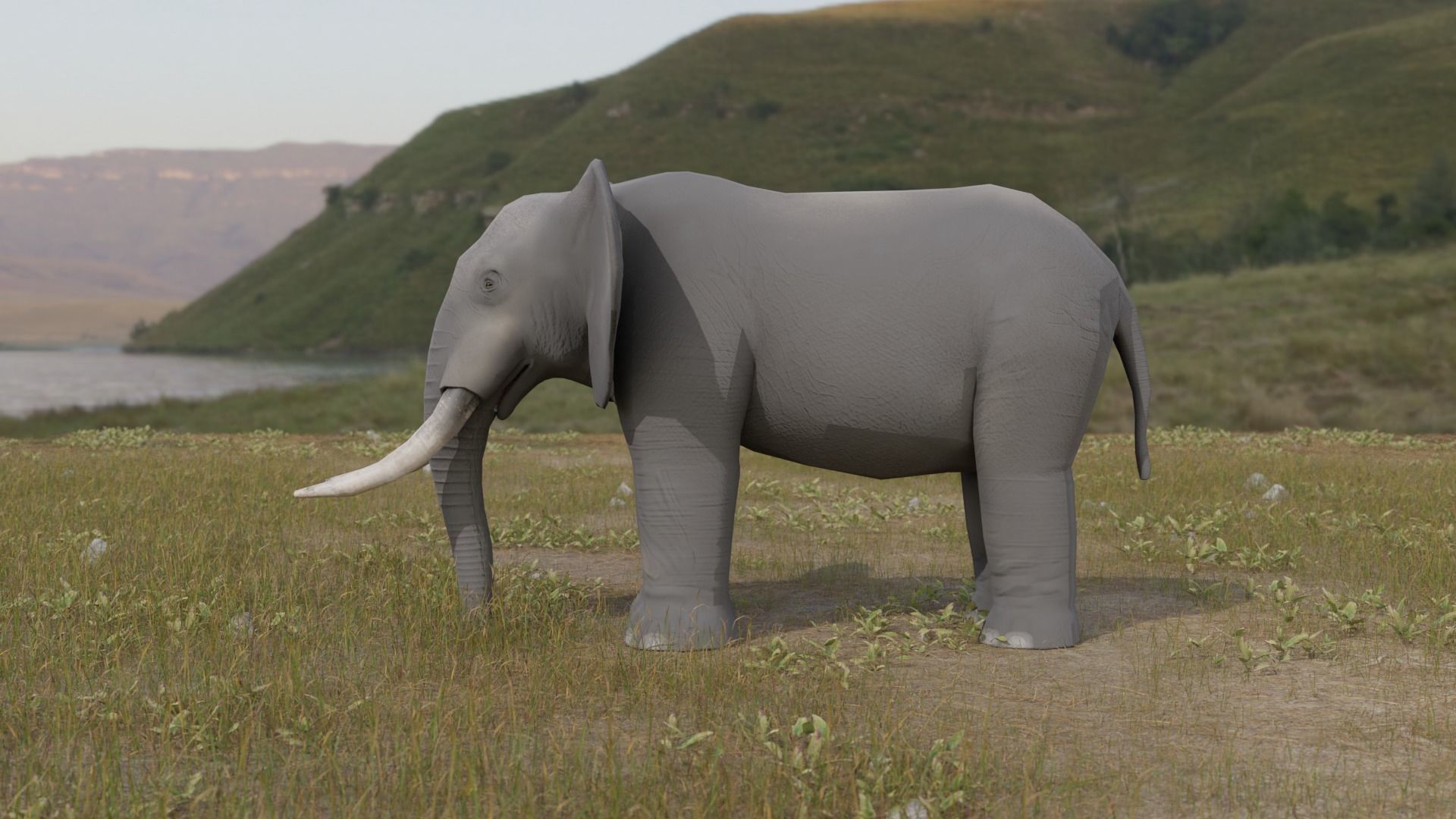 Elephant Low-poly 3D model_4