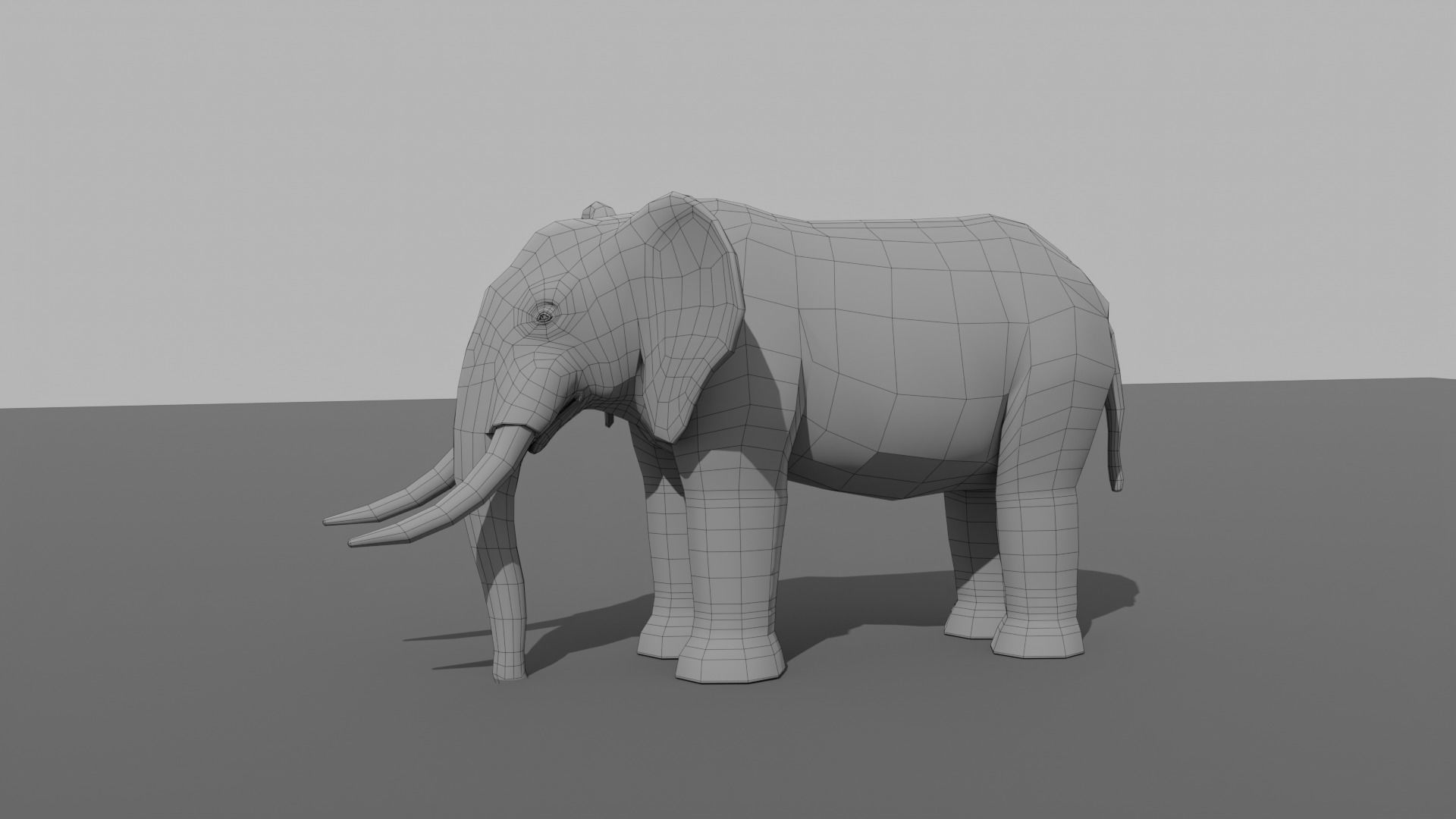 Elephant Low-poly 3D model_11