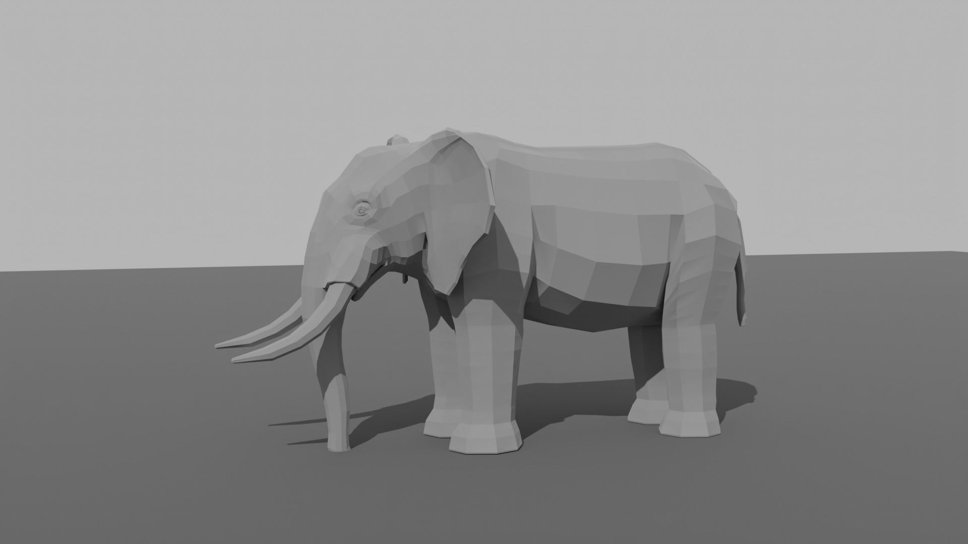 Elephant Low-poly 3D model_10