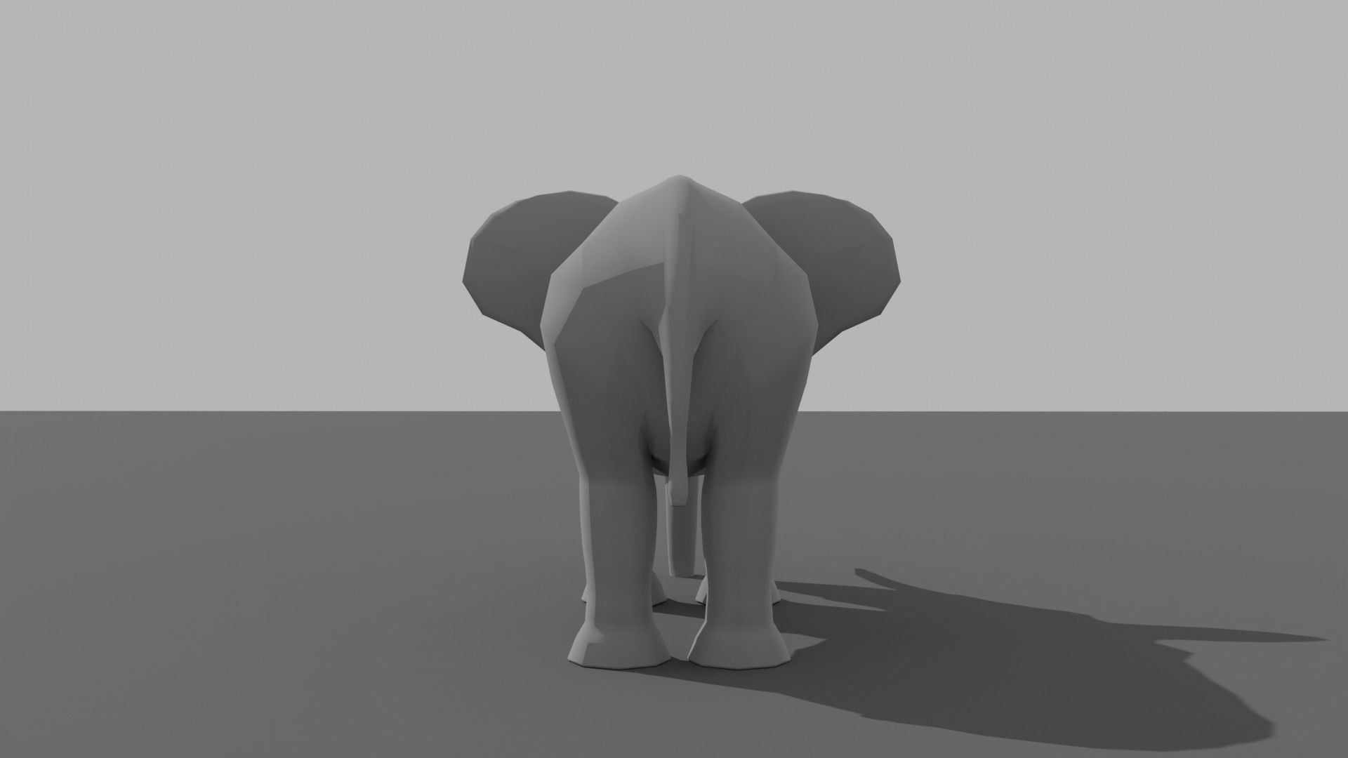 Elephant Low-poly 3D model_9