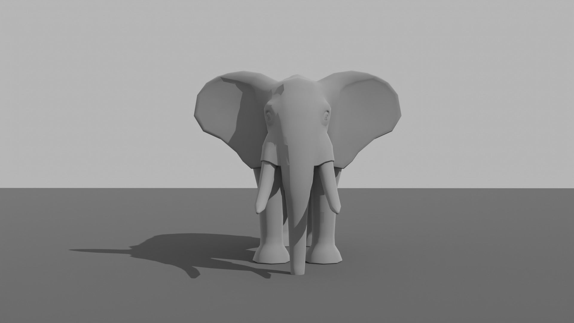 Elephant Low-poly 3D model_7