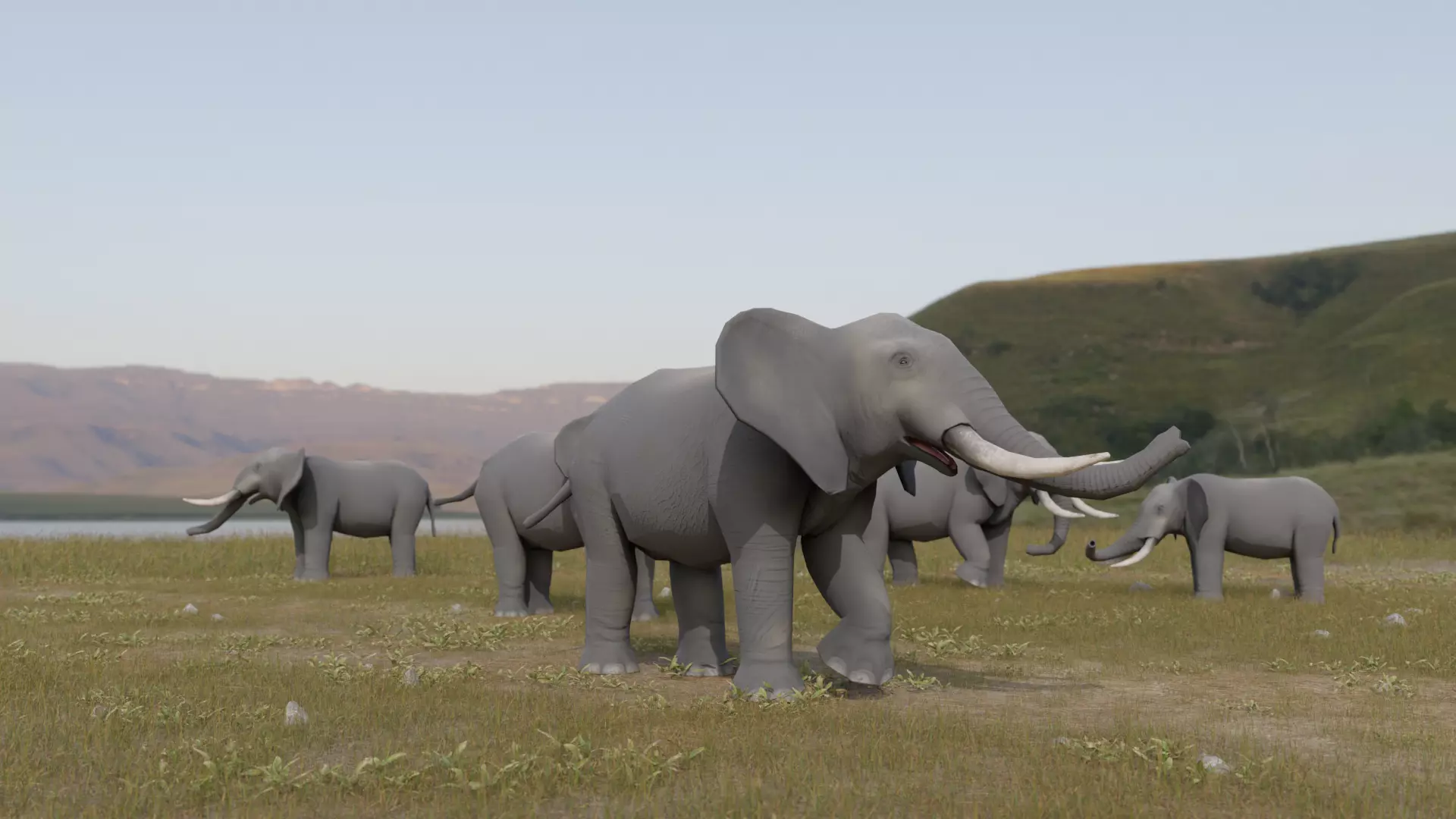 Elephant Low-poly 3D model_0