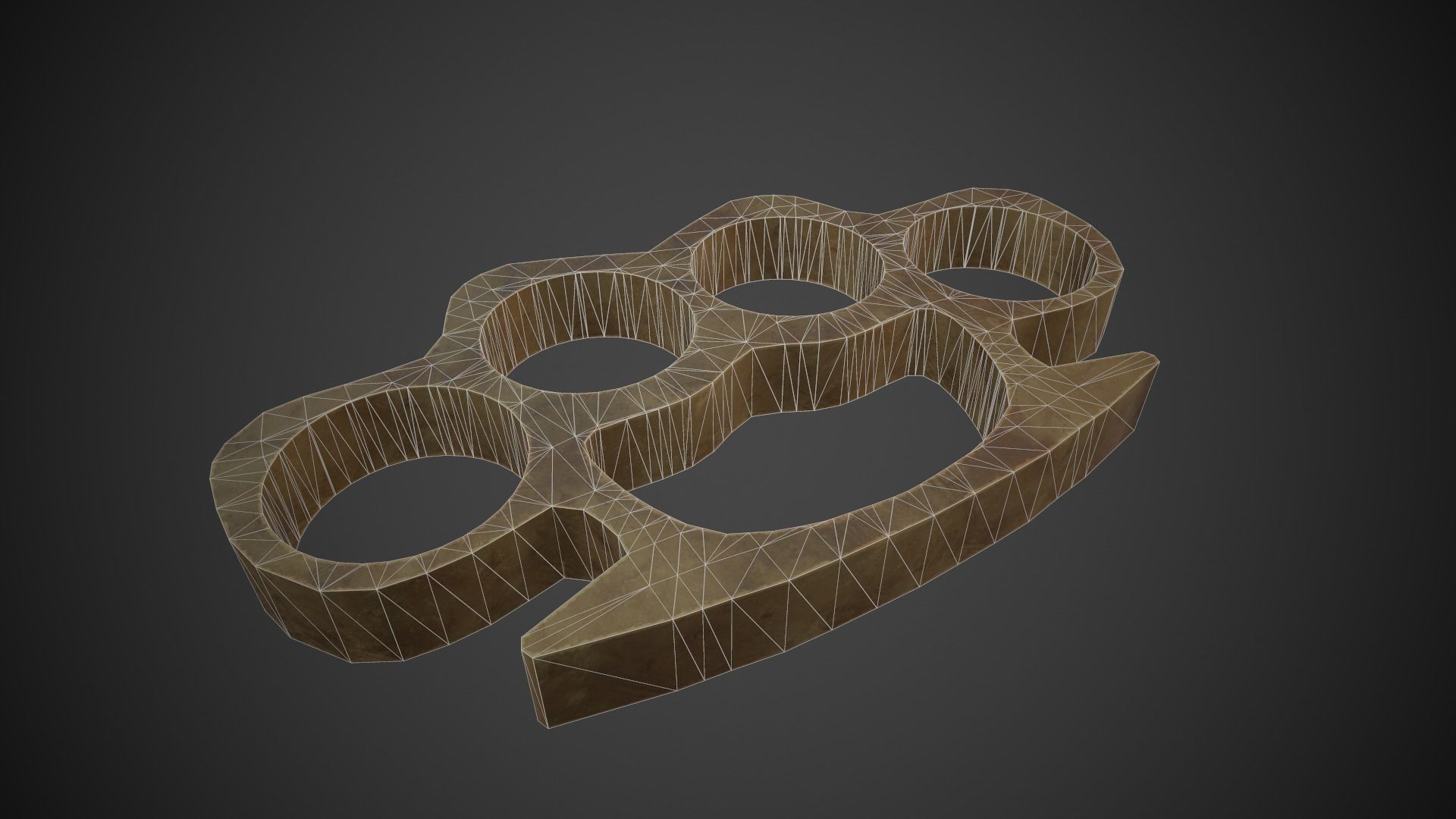 Brass Knuckles Low-poly 3D model_7