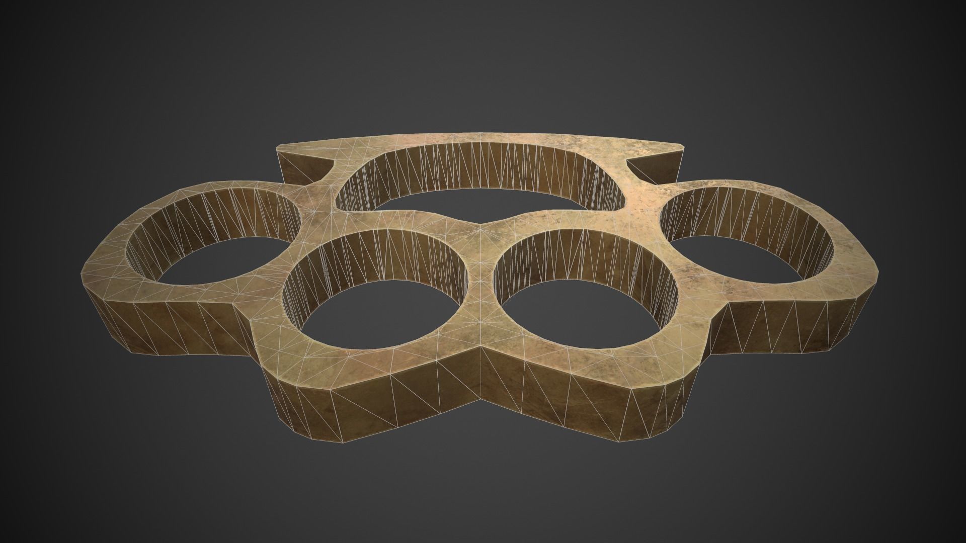 Brass Knuckles Low-poly 3D model_8