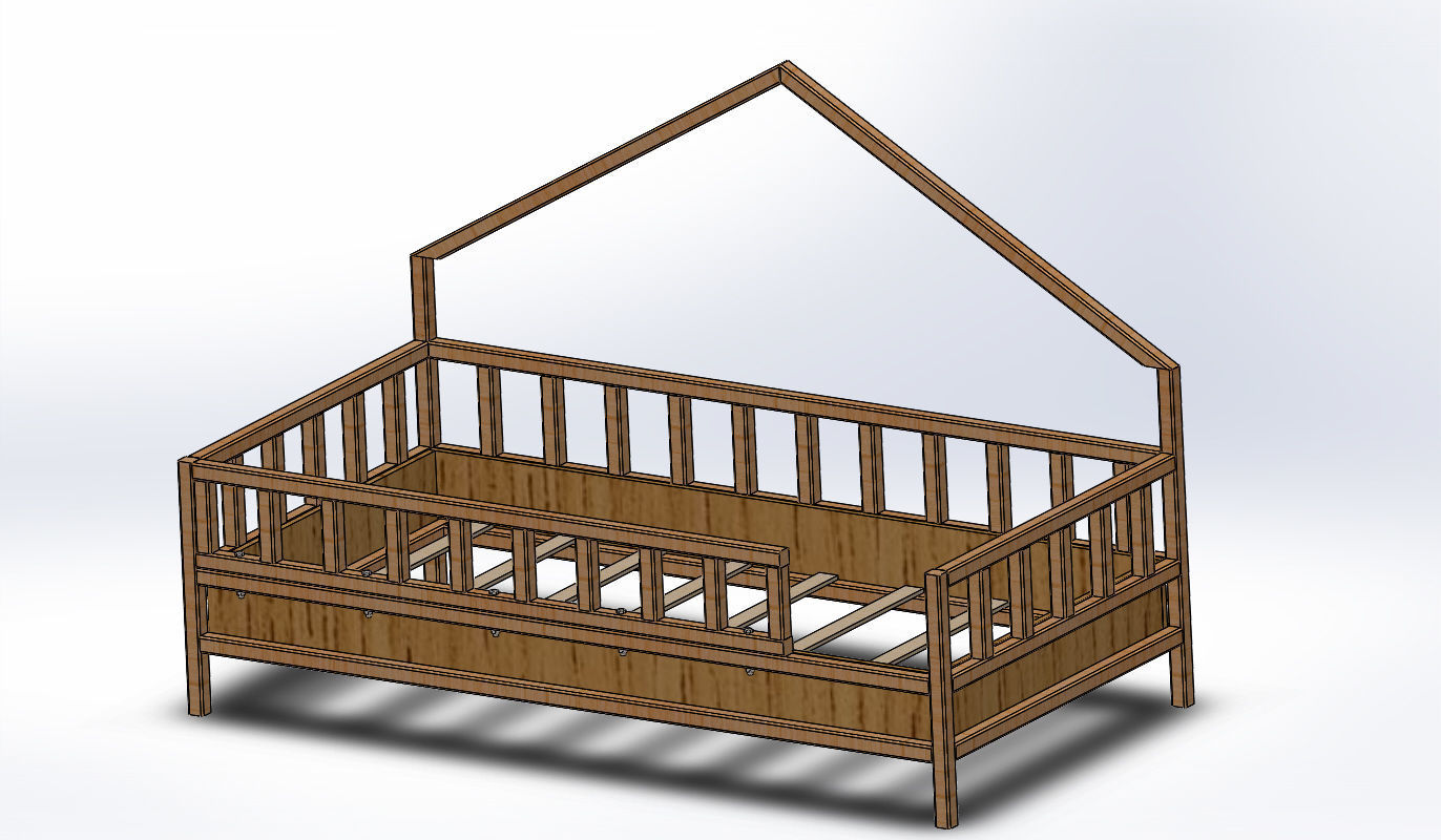montessori yatak crib or craddle 3D model_2