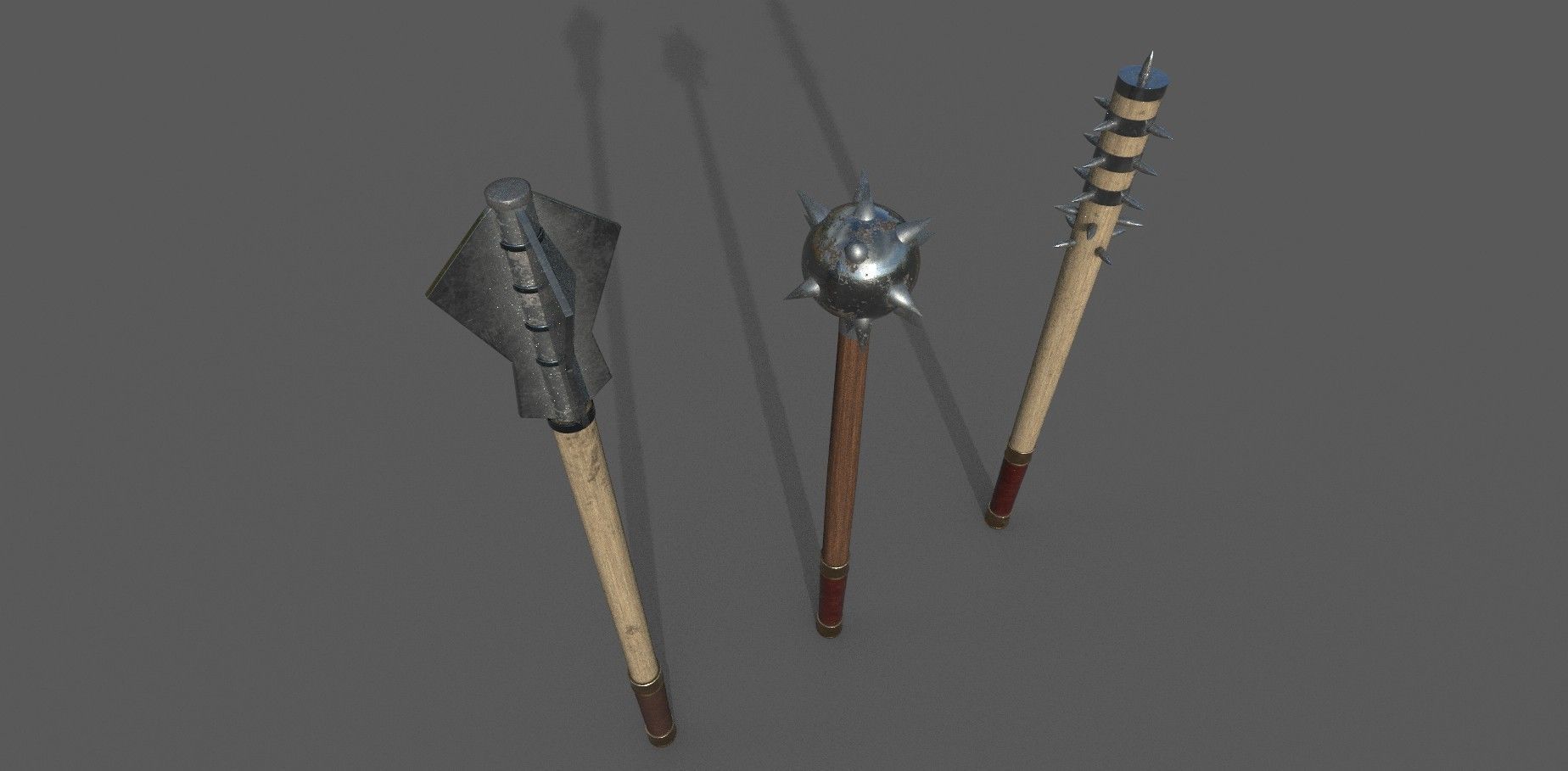 Medieval weapon pack 3D model Low-poly 3D model_2