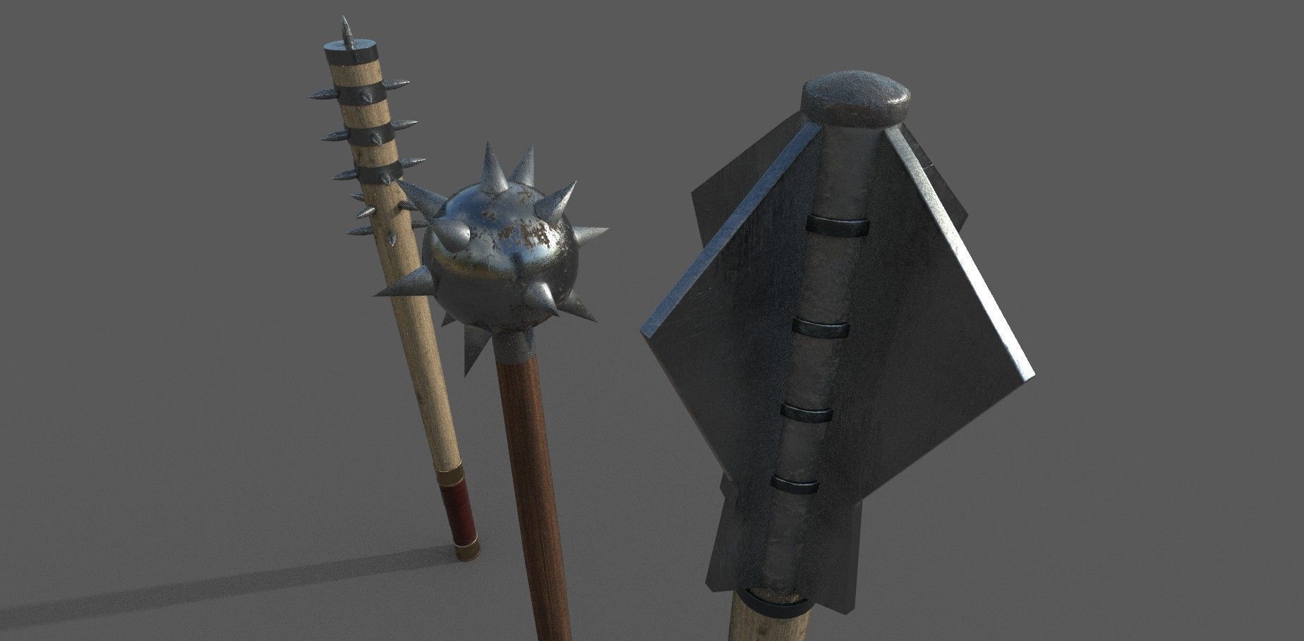 Medieval weapon pack 3D model Low-poly 3D model_8