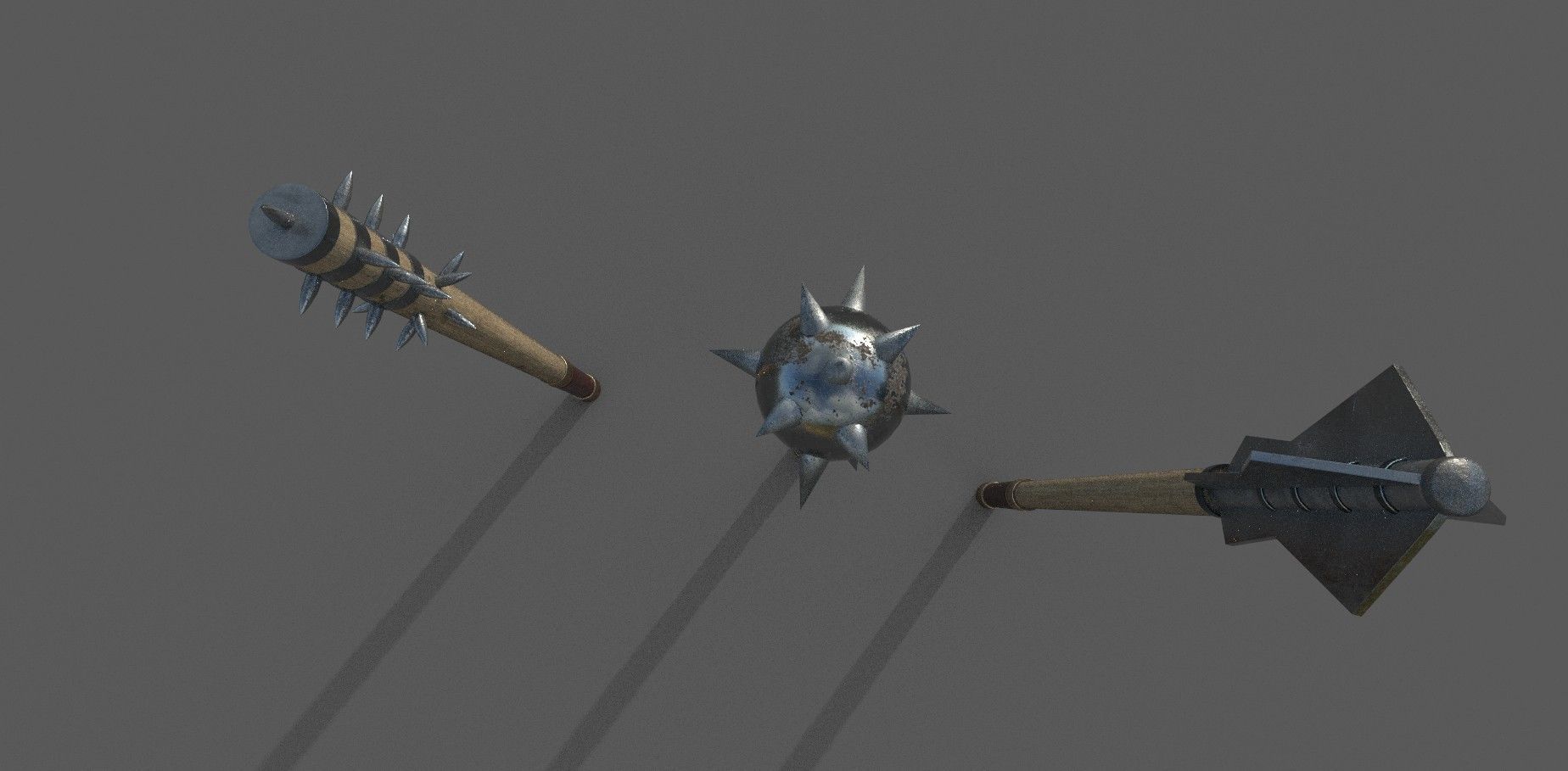 Medieval weapon pack 3D model Low-poly 3D model_3