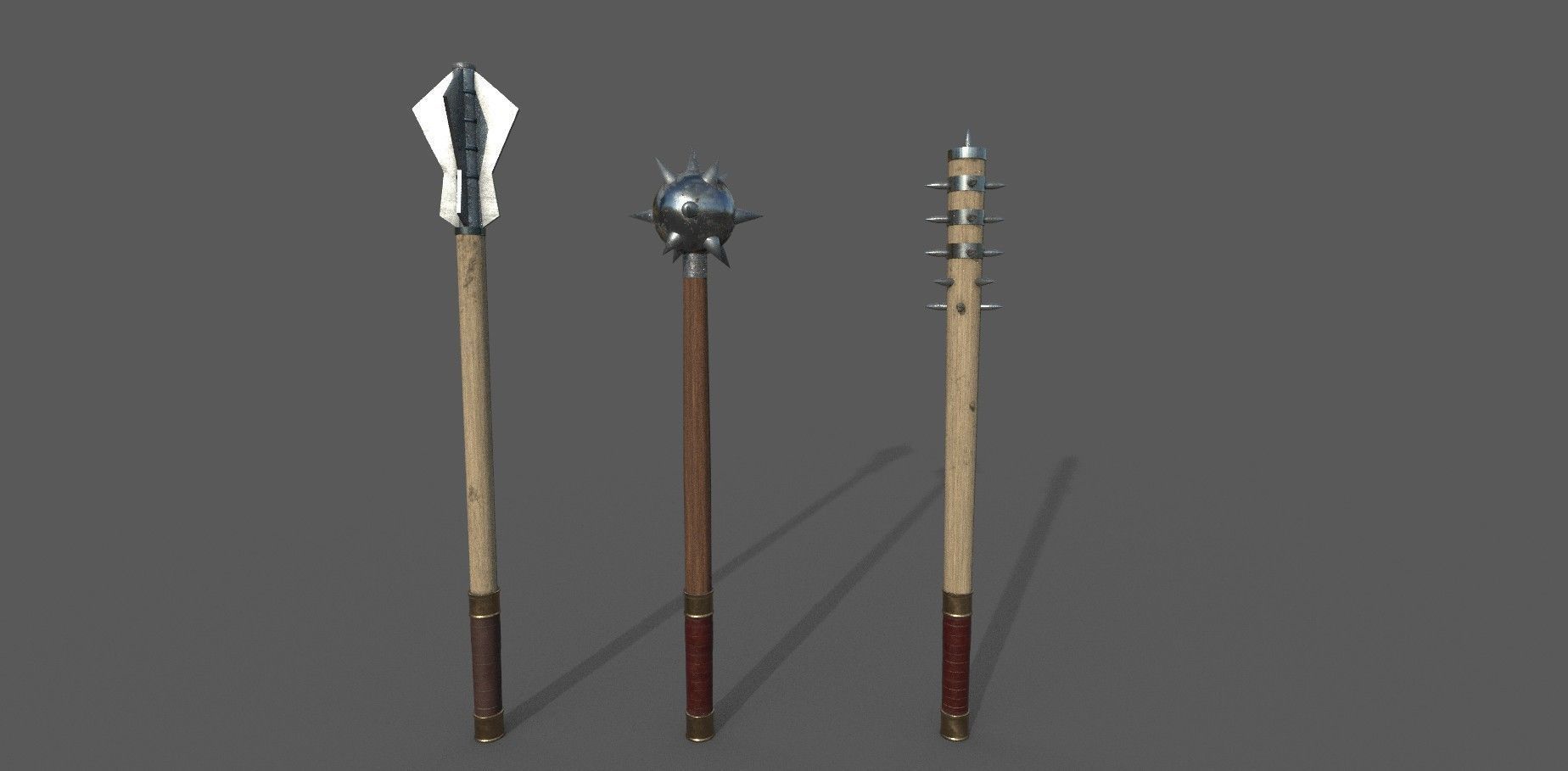 Medieval weapon pack 3D model Low-poly 3D model_1