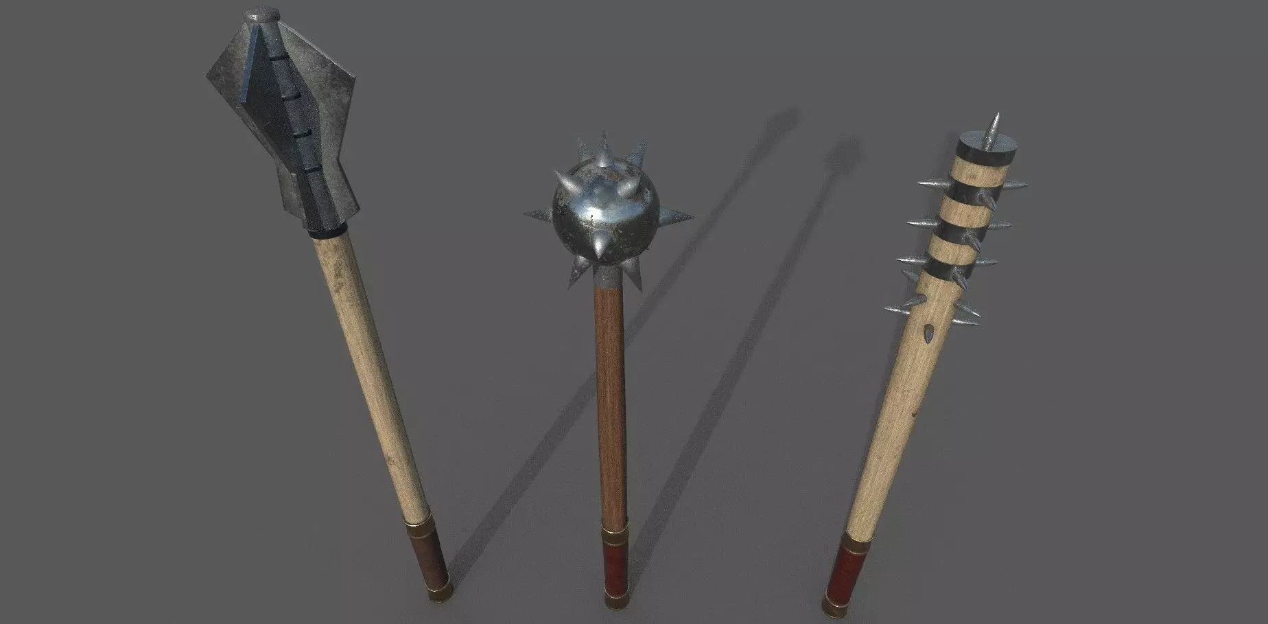 Medieval weapon pack 3D model Low-poly 3D model_0