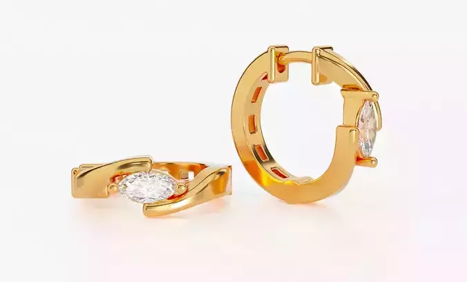 Mirror earrings with marquis diamond