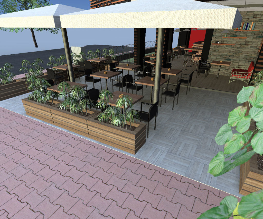 Mini Cafe Redd 3D model_4