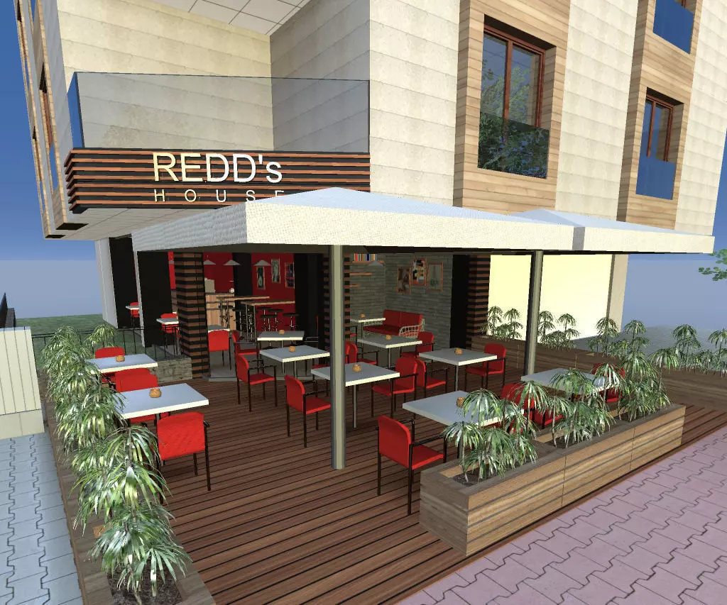 Mini Cafe Redd 3D model_0