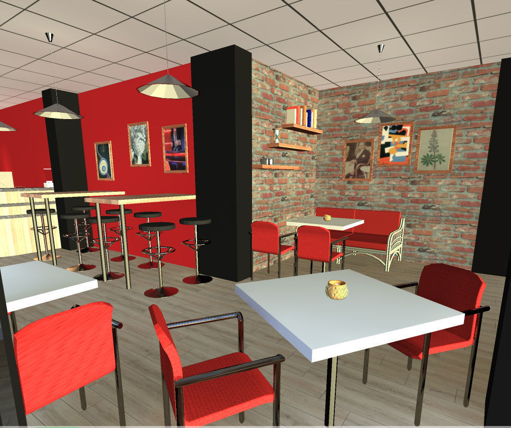 Mini Cafe Redd 3D model_3