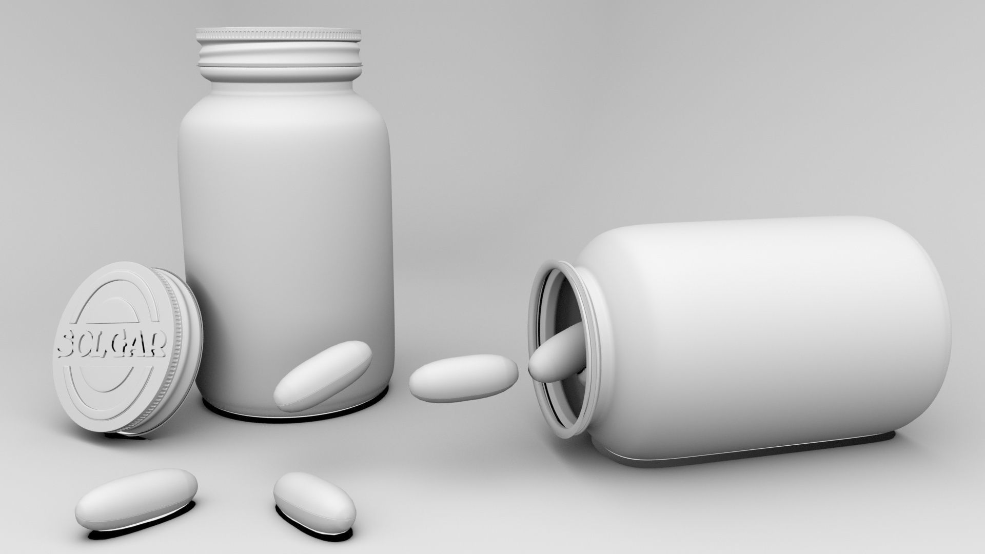 Solgar supplement bottle 3D model_1