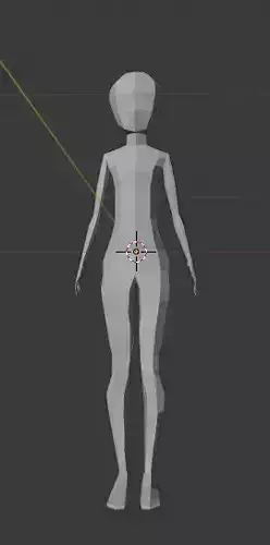 female anime base Low-poly 3D model
