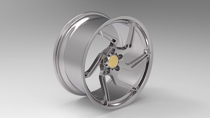 Custom-Rim-Wheel-AB4 silver wheel 3D print model