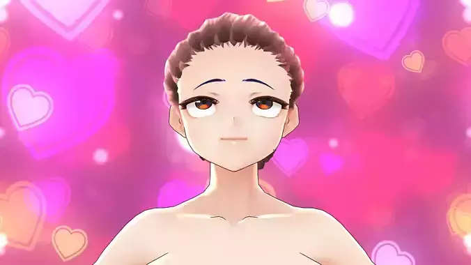 3d anime character with ponytails hair hentai girl