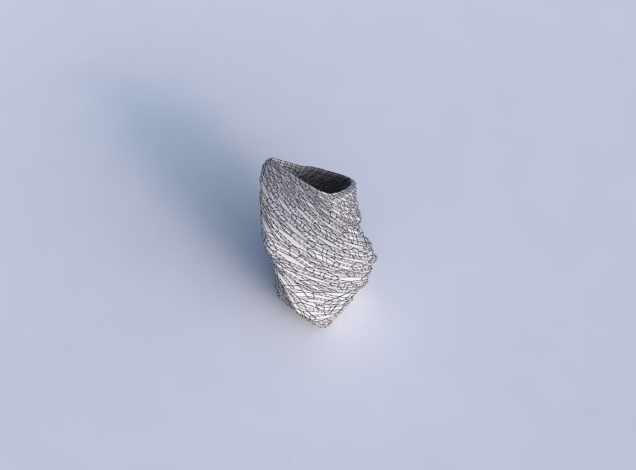 Vase twisted bent quadratic with twisted rocky bulges 3D print model_6