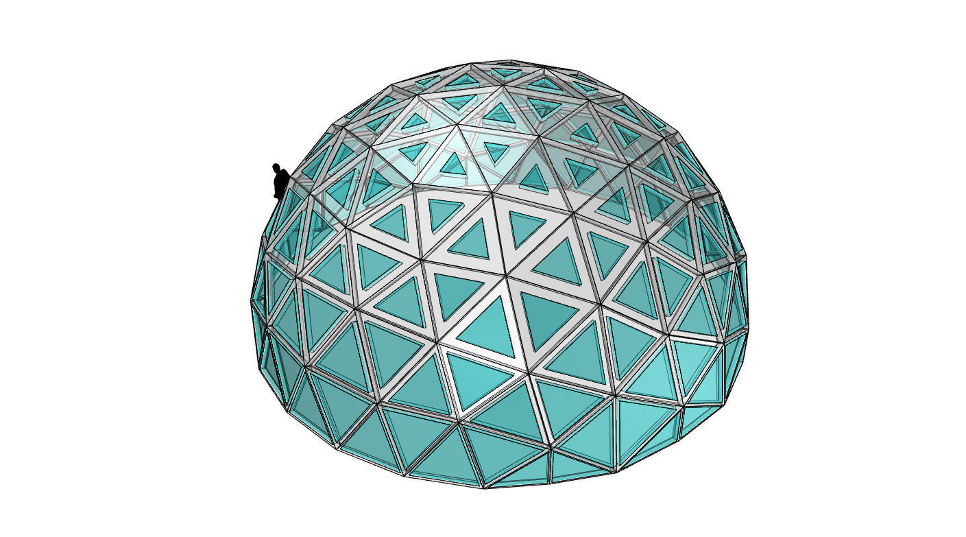 Geodesic Dome with Dynamic Perforations and glass panels 3D model_27