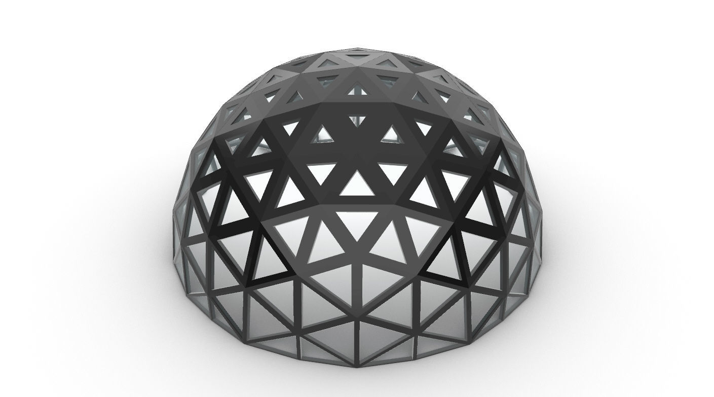 Geodesic Dome with Dynamic Perforations and glass panels 3D model_37