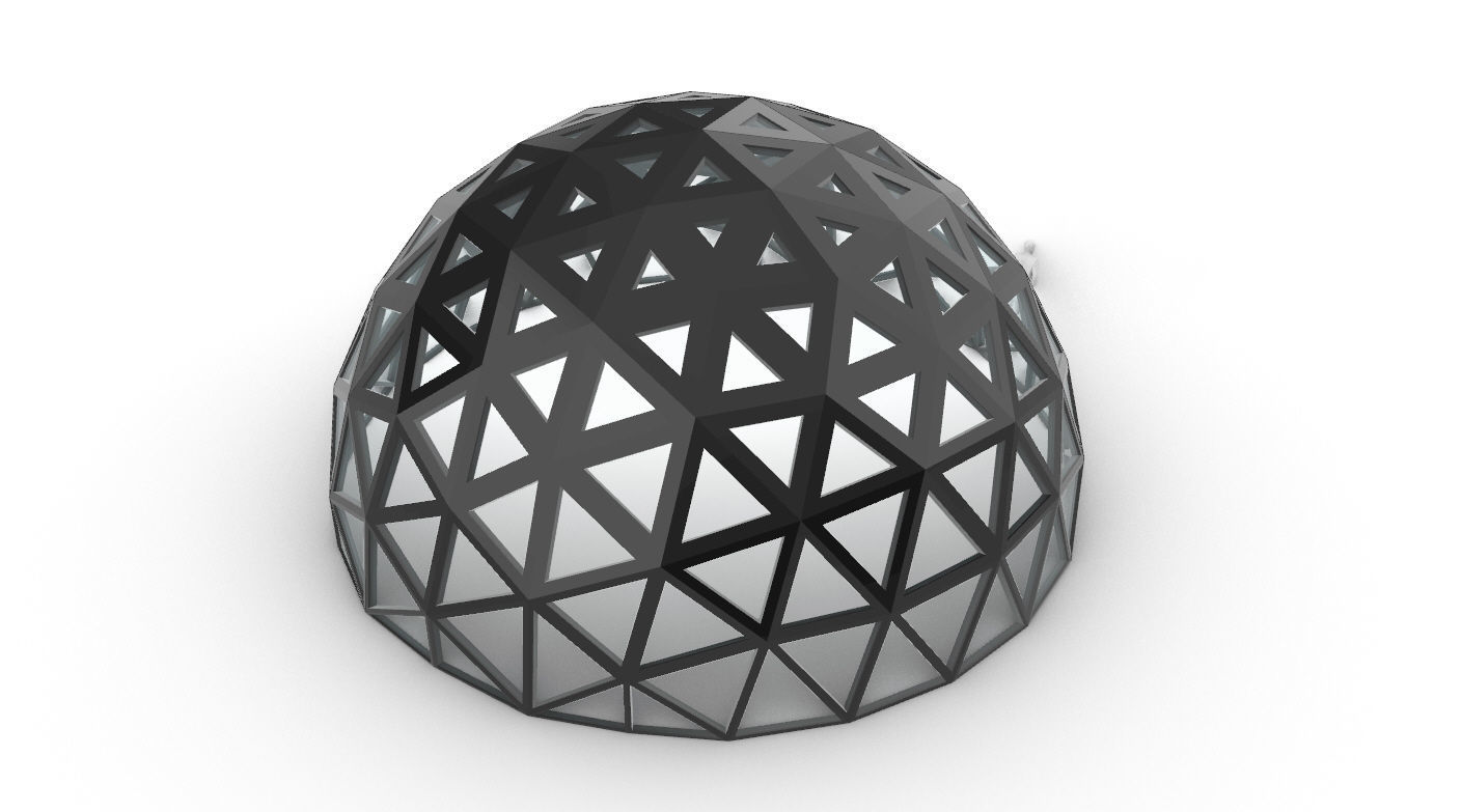 Geodesic Dome with Dynamic Perforations and glass panels 3D model_49