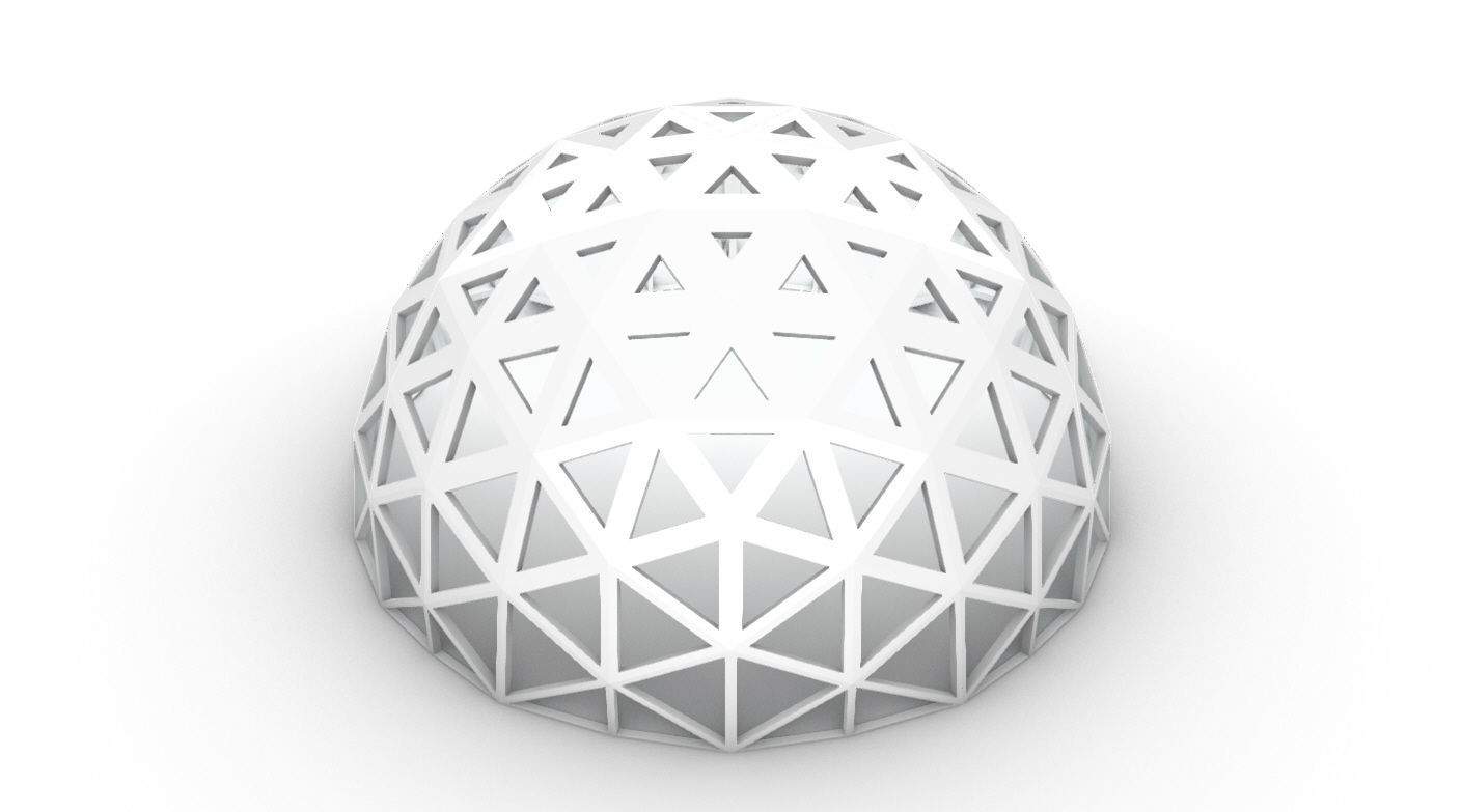 Geodesic Dome with Dynamic Perforations and glass panels 3D model_38