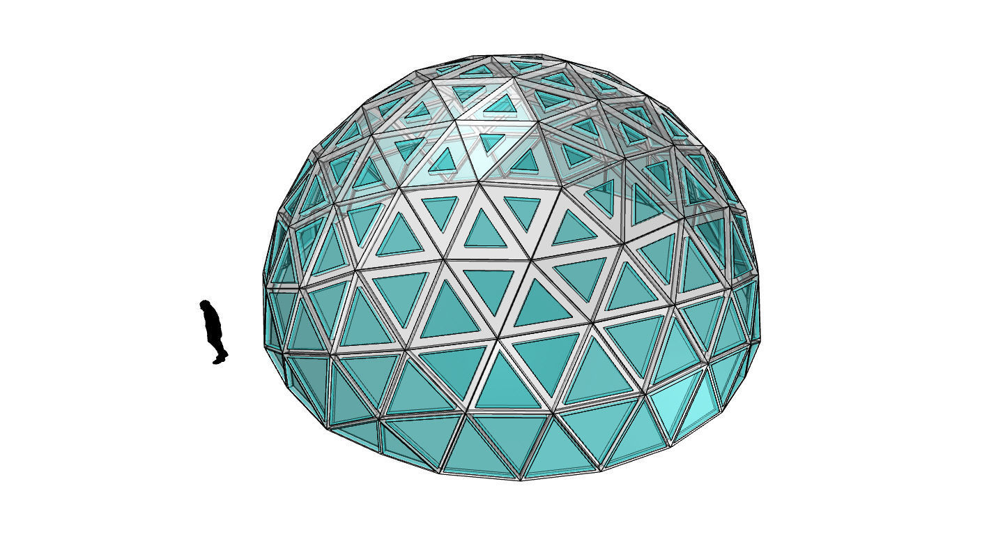 Geodesic Dome with Dynamic Perforations and glass panels 3D model_15