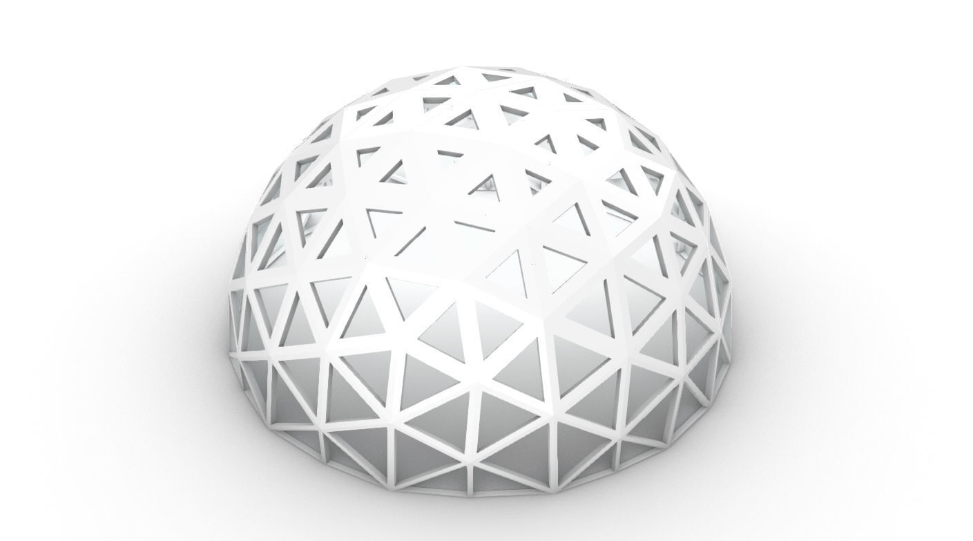 Geodesic Dome with Dynamic Perforations and glass panels 3D model_42