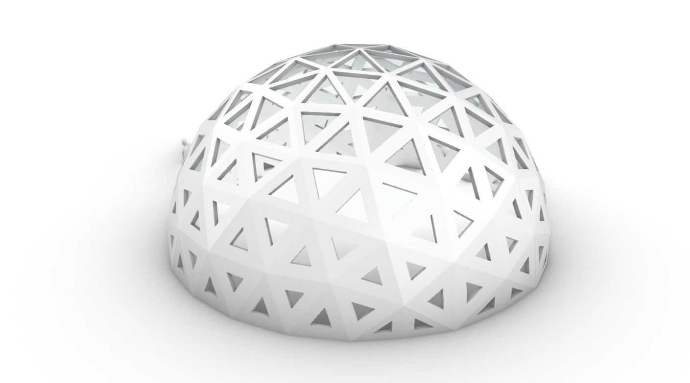 Geodesic Dome with Dynamic Perforations and glass panels 3D model_26