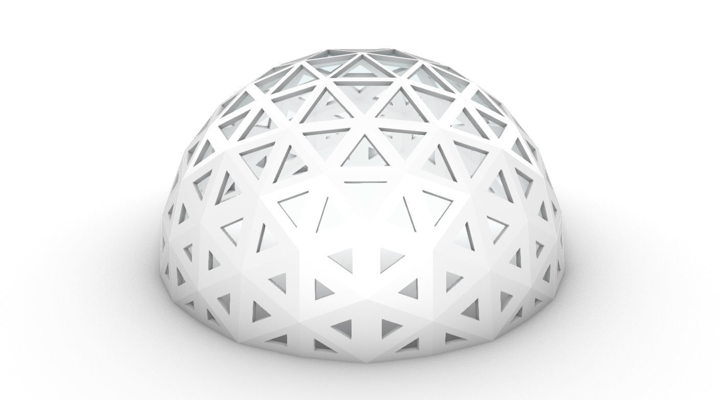 Geodesic Dome with Dynamic Perforations and glass panels 3D model_38