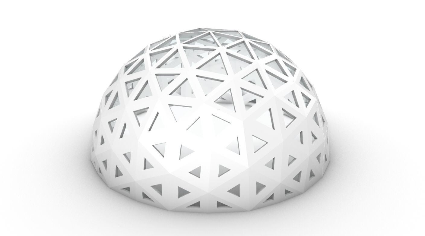 Geodesic Dome with Dynamic Perforations and glass panels 3D model_42