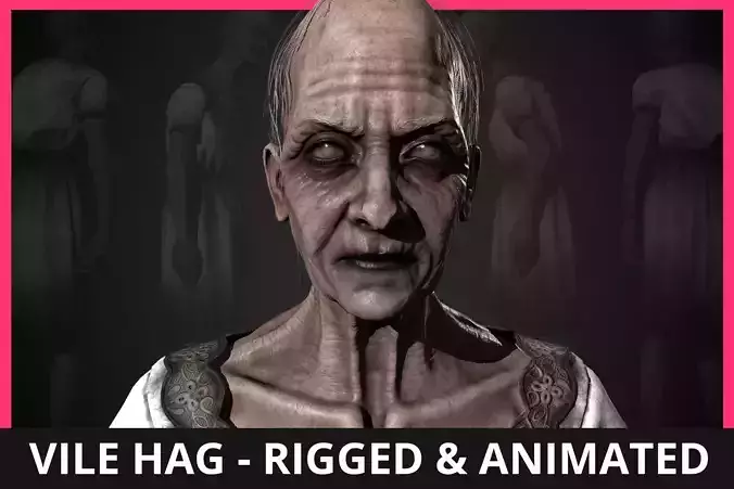 Vile Hag - Horror character Low-poly 3D model