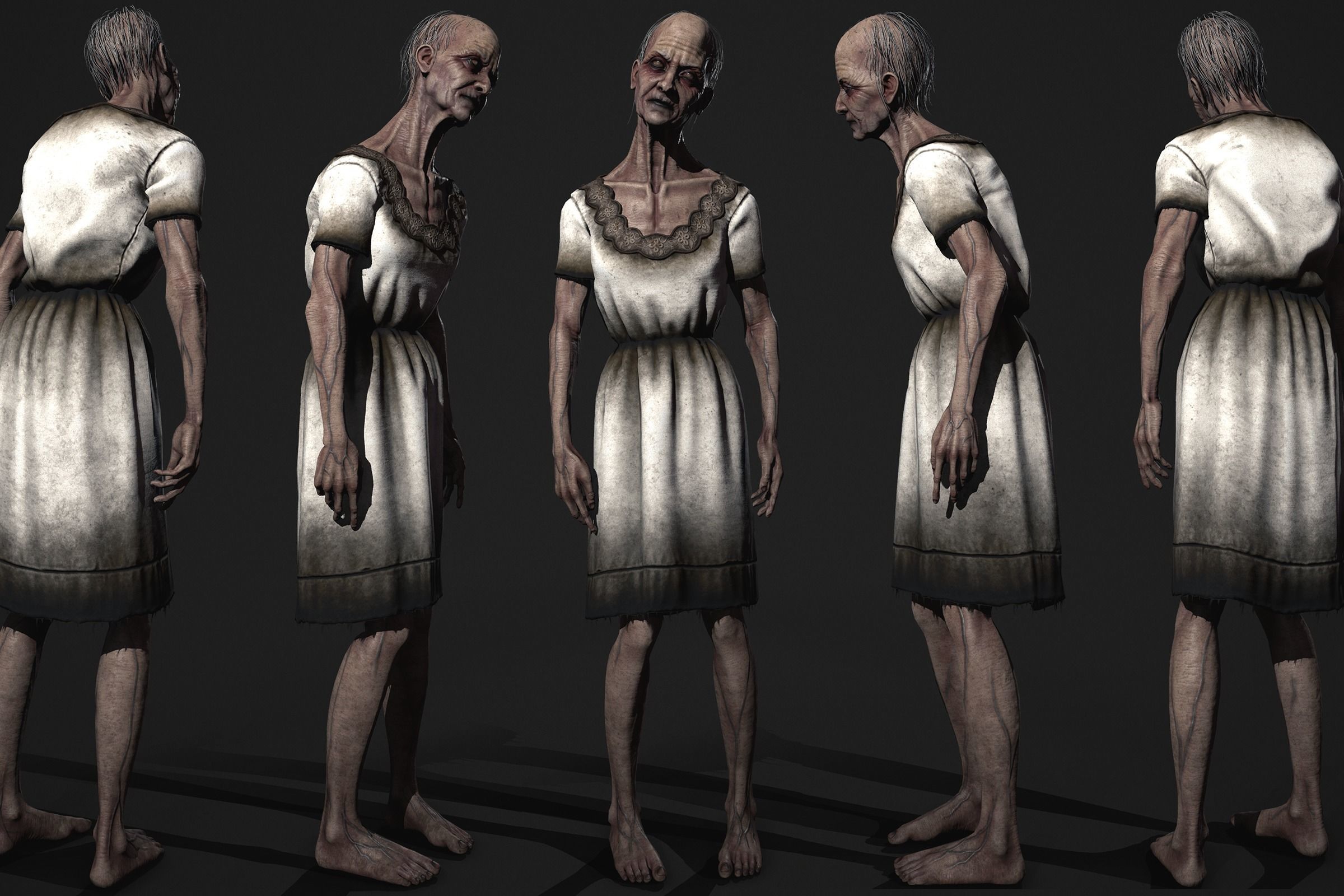 Vile Hag - Horror character Low-poly 3D model_2