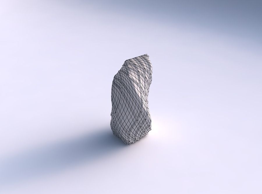 Vase twisted bent quadratic with wavy sparse extruded lines 3D print model_5