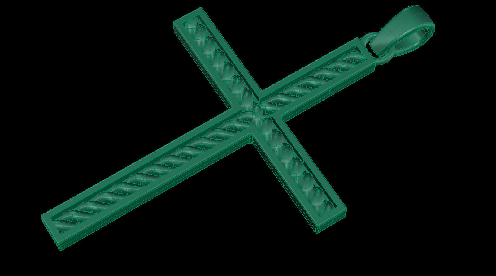 Cross Pendant with Diamonds 3D print model_21