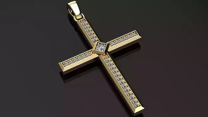 Cross Pendant with Diamonds