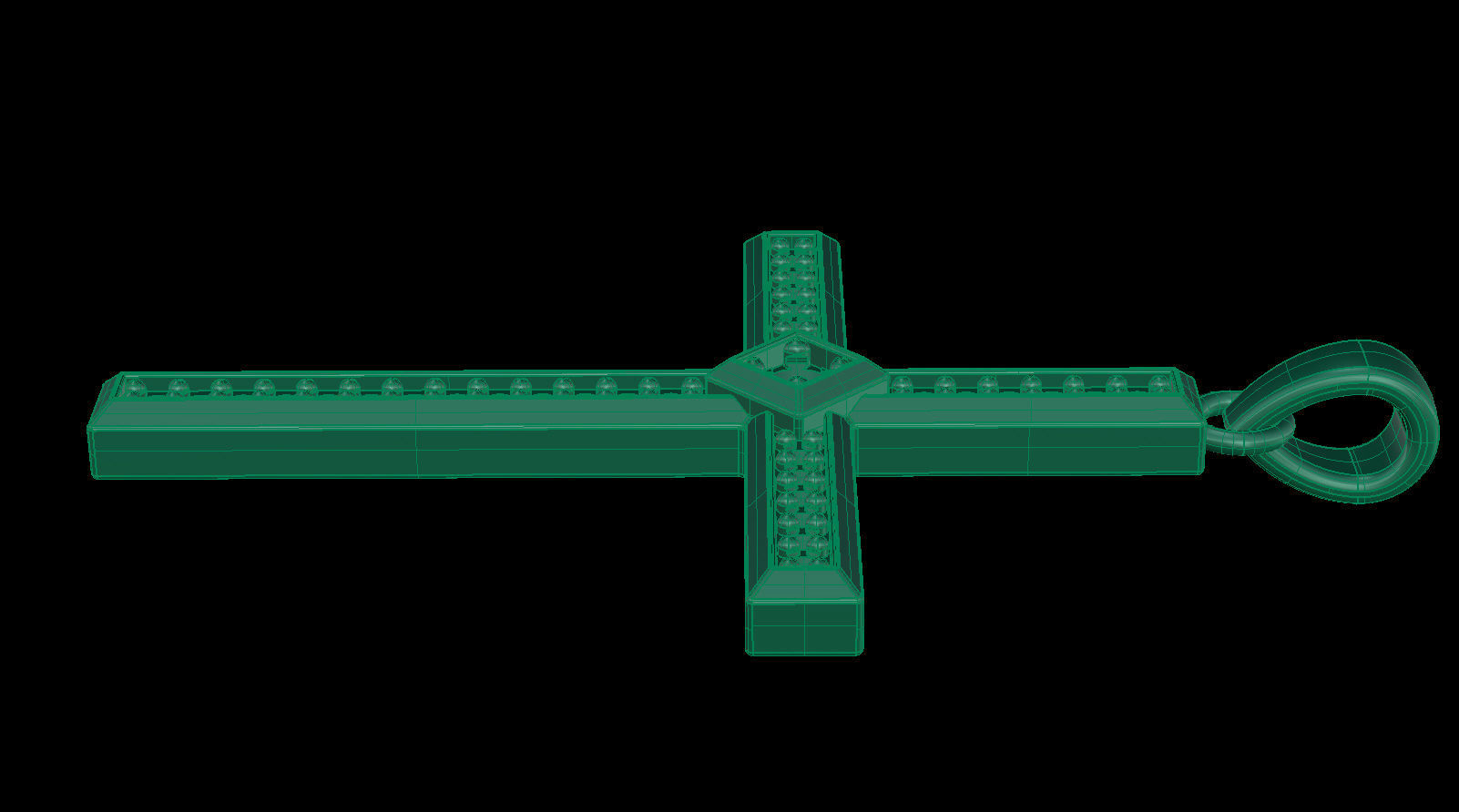 Cross Pendant with Diamonds 3D print model_22