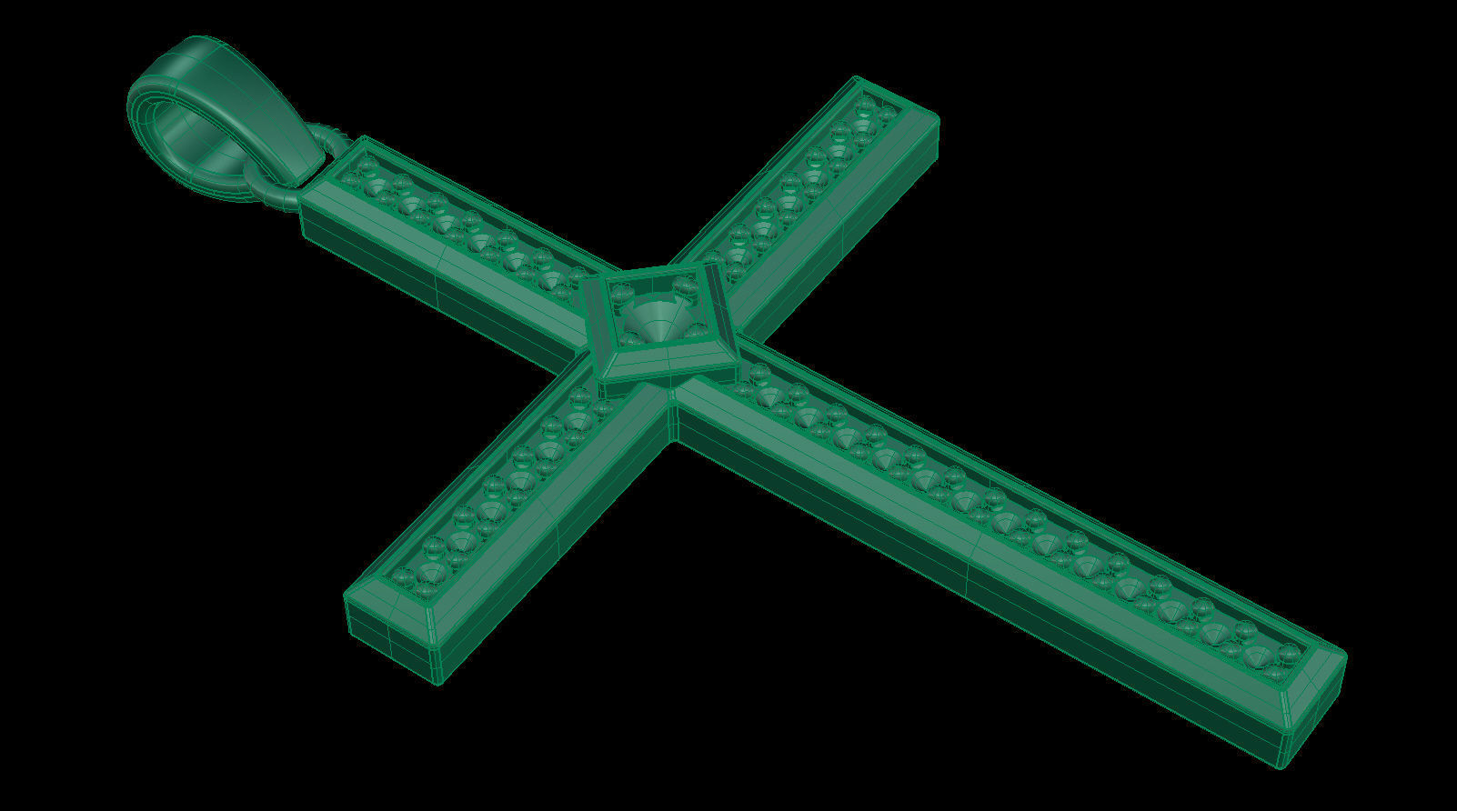 Cross Pendant with Diamonds 3D print model_20