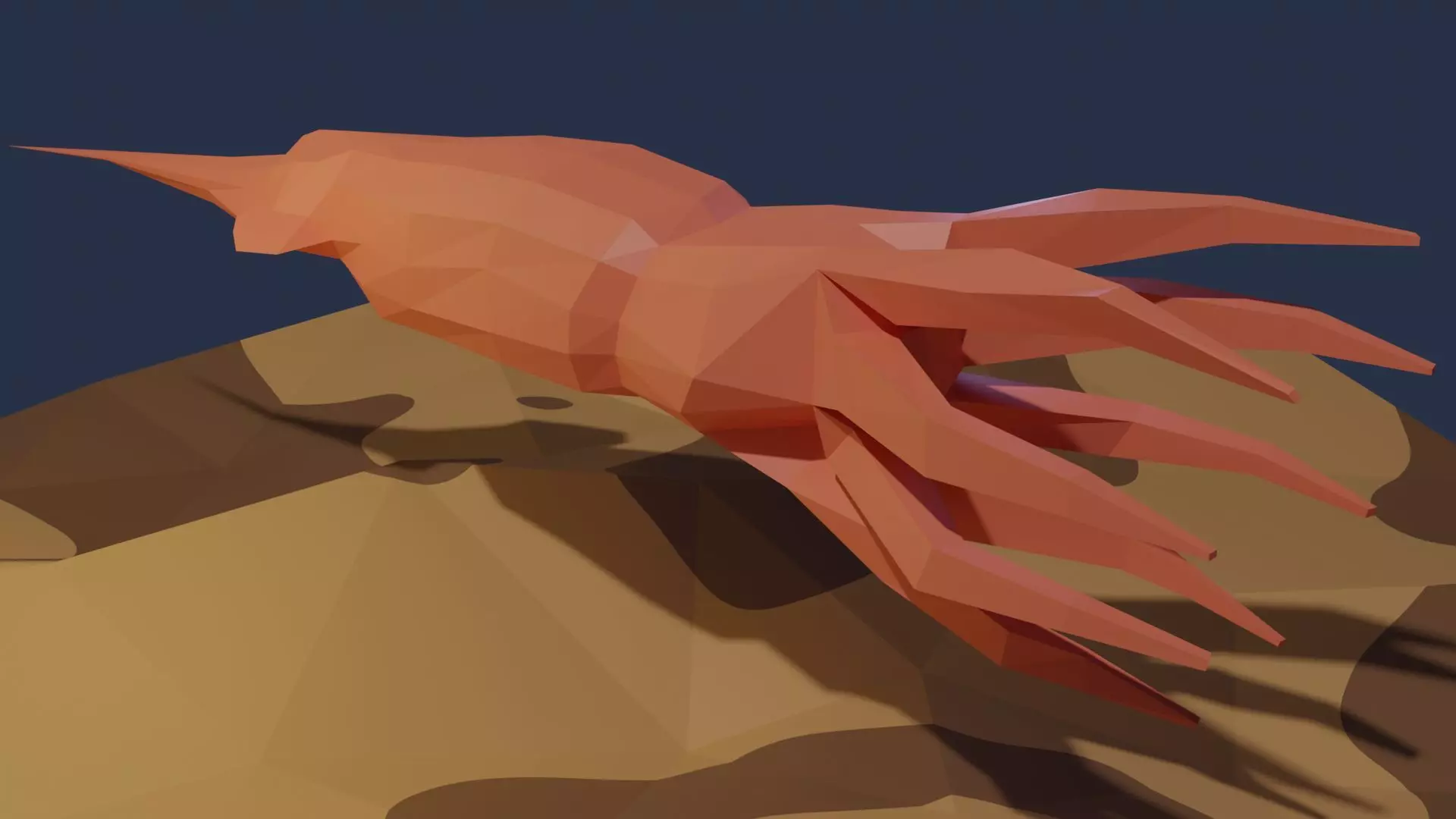 Squid polygonal fish Free low-poly 3D model_0