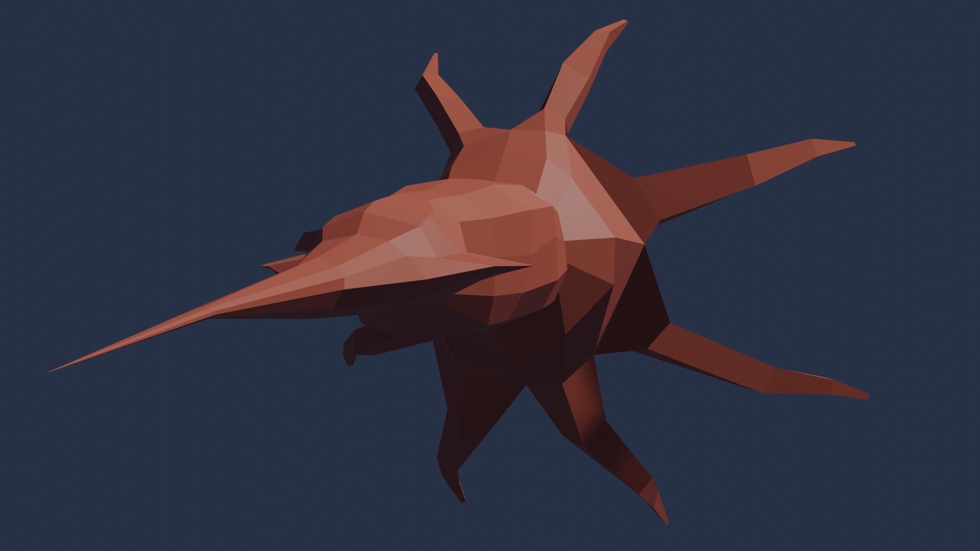 Squid polygonal fish Free low-poly 3D model_1