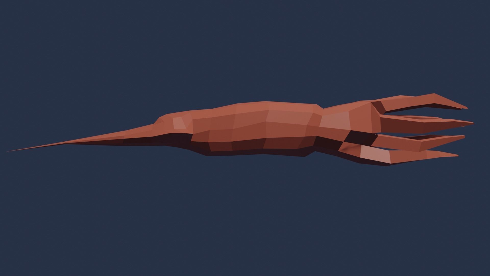 Squid polygonal fish Free low-poly 3D model_2