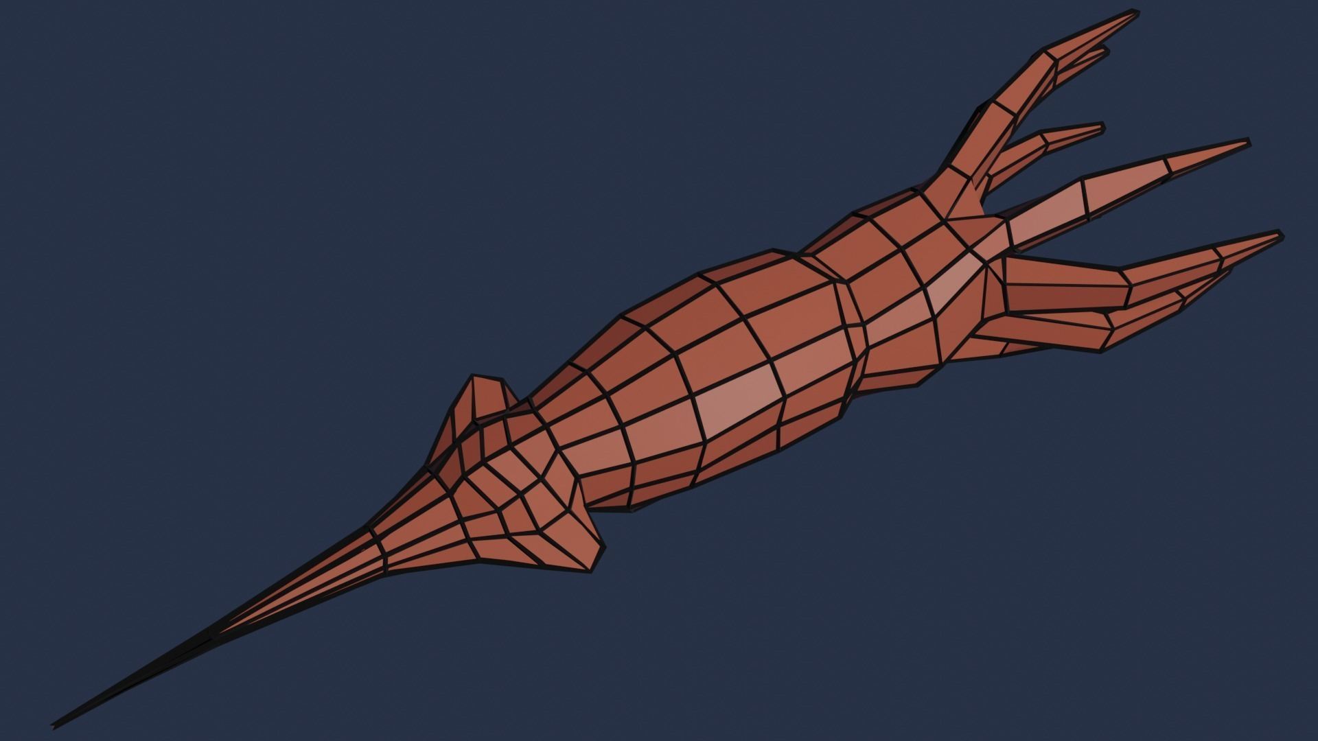 Squid polygonal fish Free low-poly 3D model_4