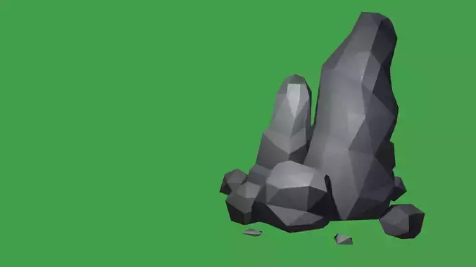 Rocks polygonal Free low-poly 3D model